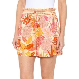 Haute Hippie Hawaiian Tropical Floral India Shorts Summer Resort Boho Size L